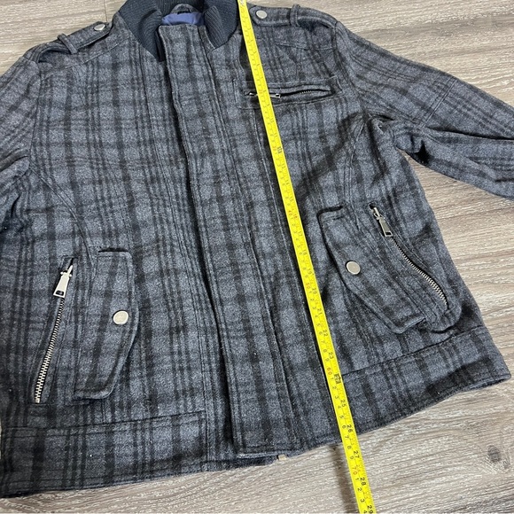 INC Internacional Concepts Plaid Zip-Up Jacket Size L - Picture 7 of 8